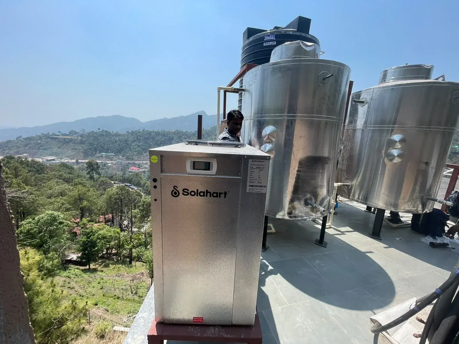 Cosmic India solar water heating and energy management project installation