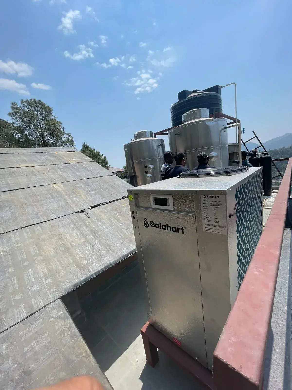 Cosmic India solar water heating and energy management project installation