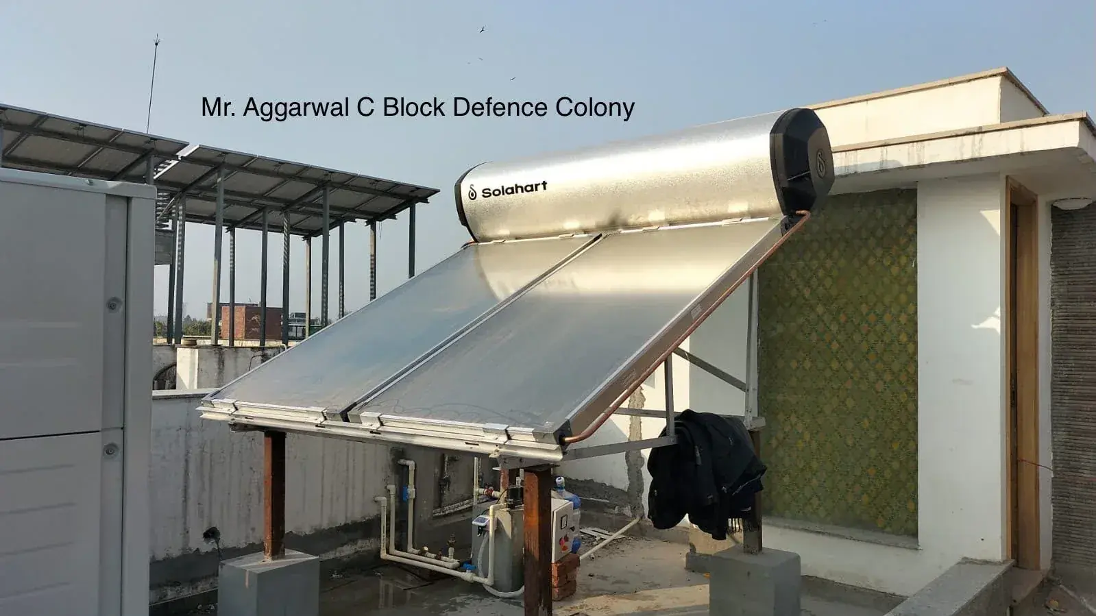 Cosmic India solar water heating and energy management project installation