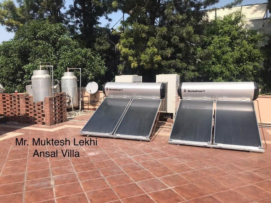 Cosmic India solar water heating and energy management project installation