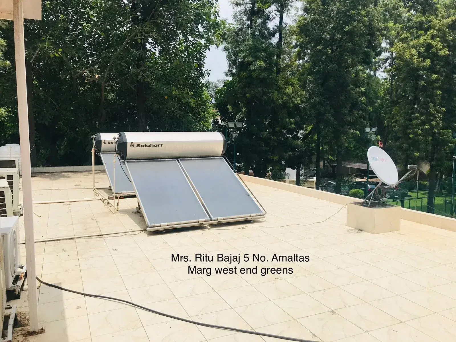 Cosmic India solar water heating and energy management project installation