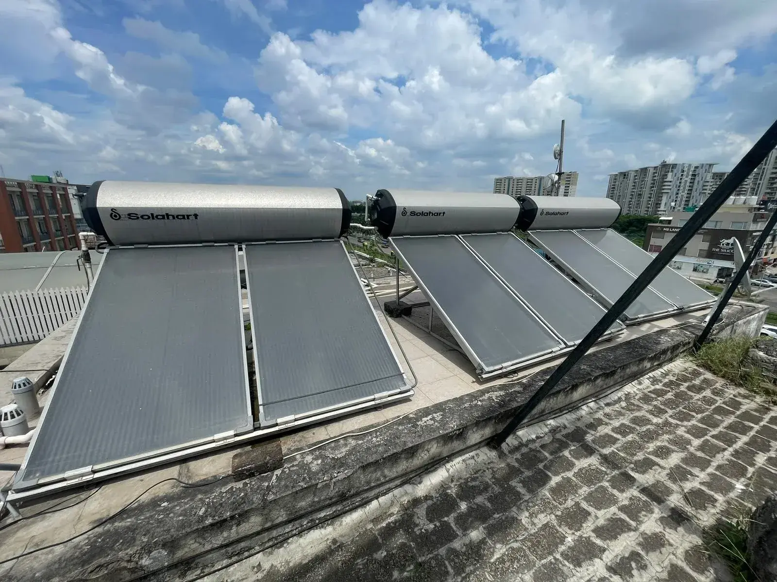 Cosmic India solar water heating and energy management project installation