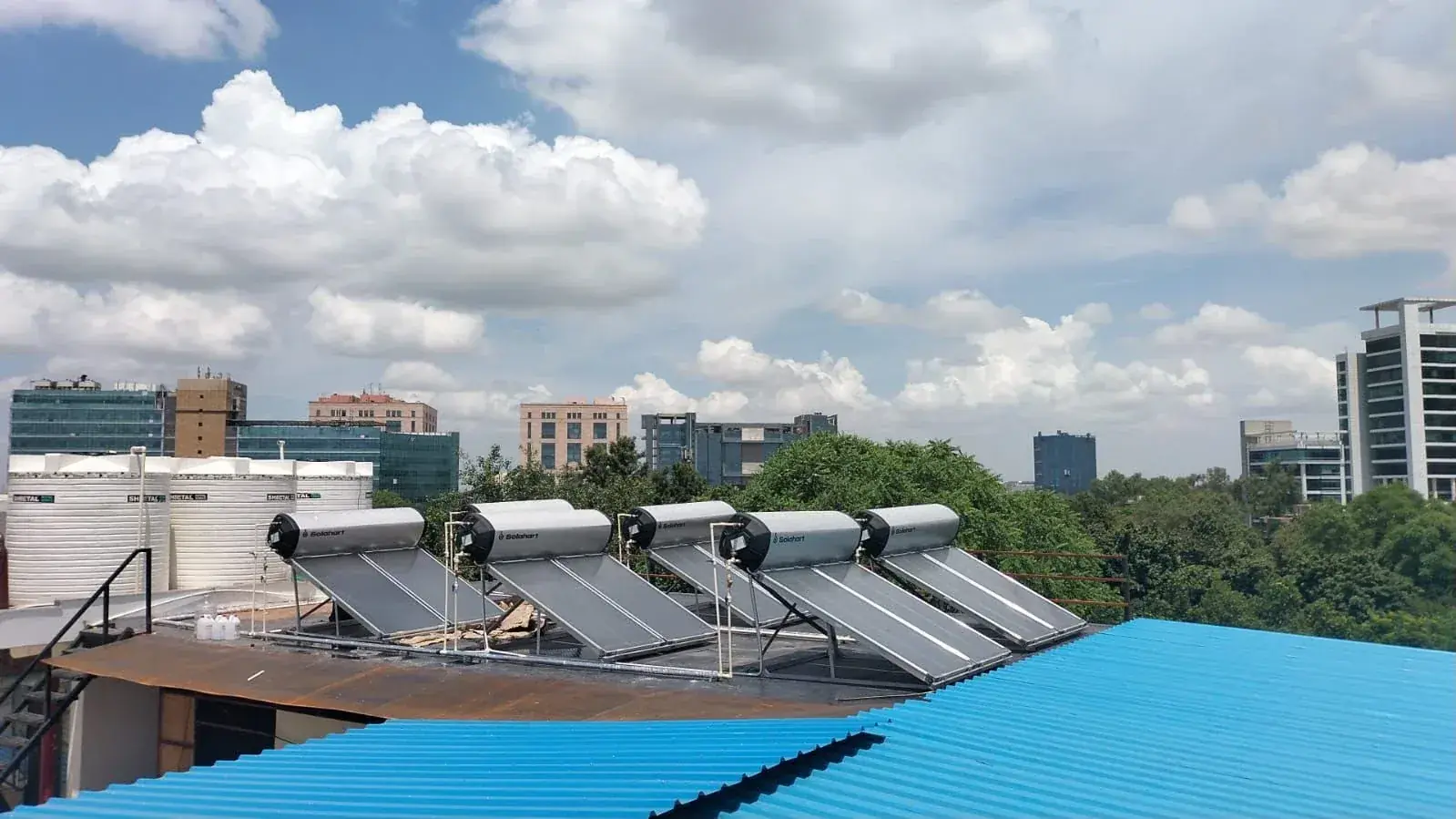 Cosmic India solar water heating and energy management project installation