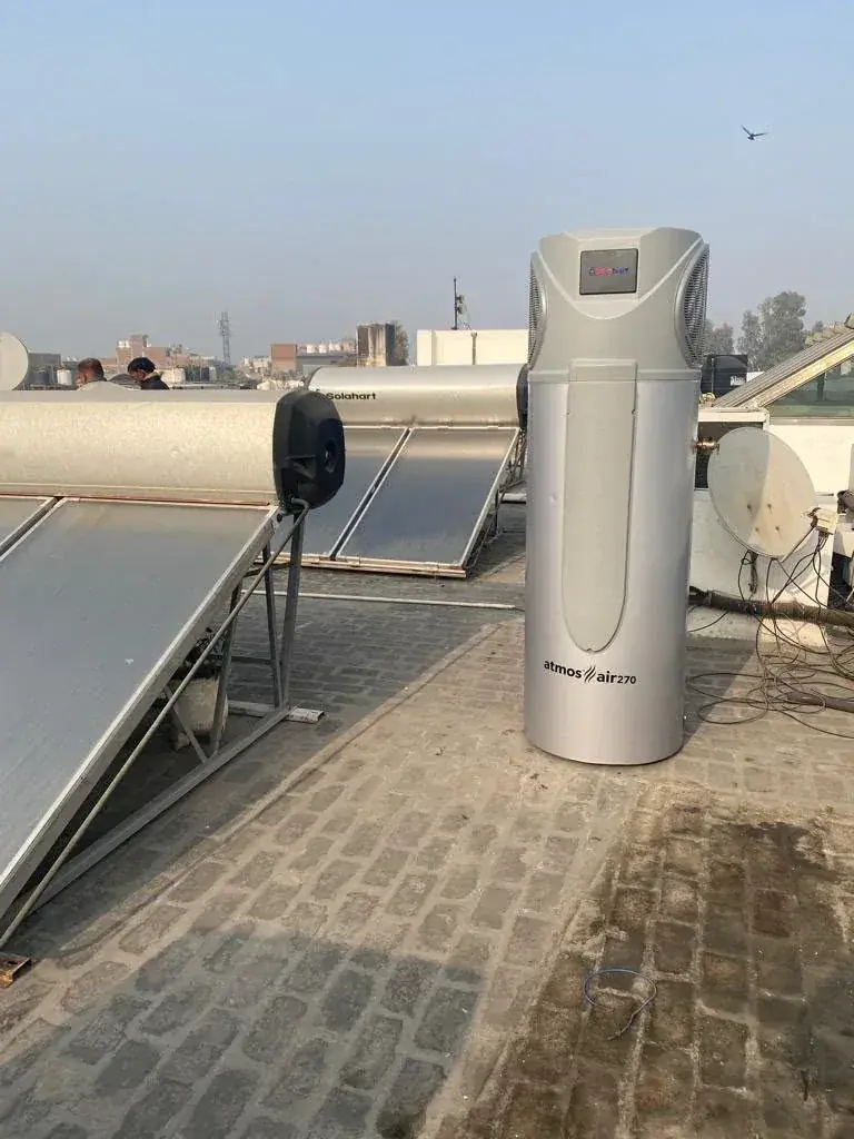 Cosmic India solar water heating and energy management project installation